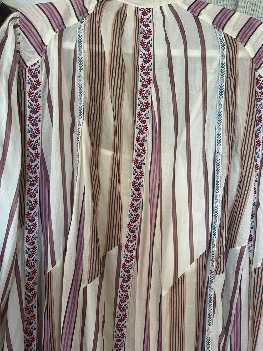 EUC Free People Sweet Dreams Cream & Purple Striped Maxi Dress. Size XS/S combo - Picture 7 of 8